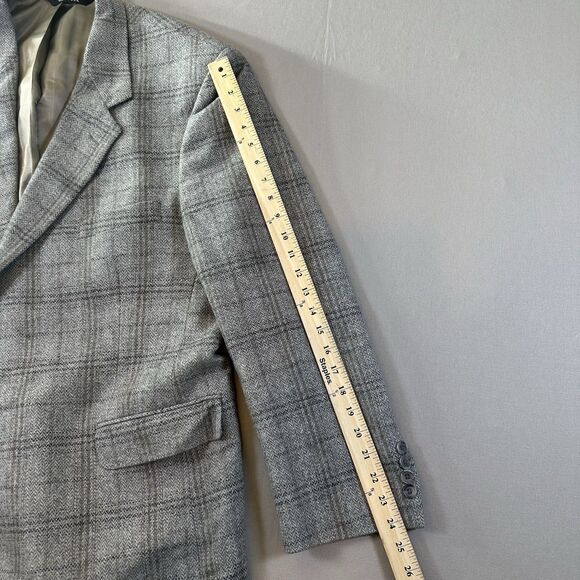 Vintage John Alexander Men’s Gray Tweed Herringbone Wool Sport Coat 46R USA - Picture 6 of 6